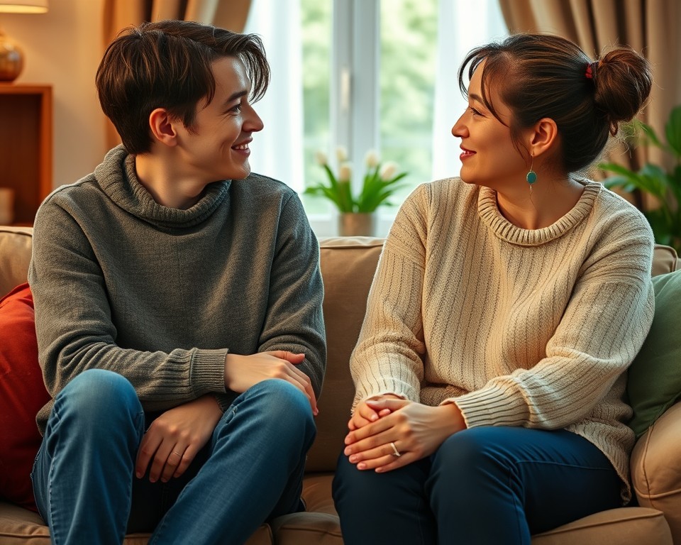 Two friends sharing a deep conversation, symbolizing platonic intimacy and emotional connection.